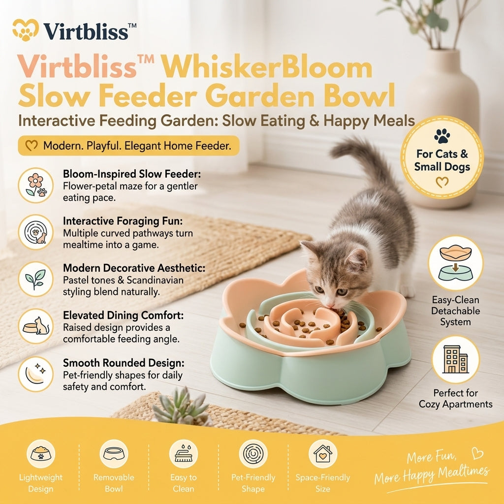 Virtbliss™ WhiskerBloom Slow Feeder Garden Bowl