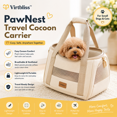 Virtbliss™ PawNest Travel Cocoon Carrier