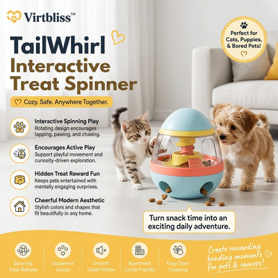 Virtbliss™ TailWhirl Interactive Treat Spinner