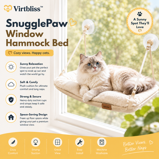 Virtbliss™ SnugglePaw Window Hammock Bed