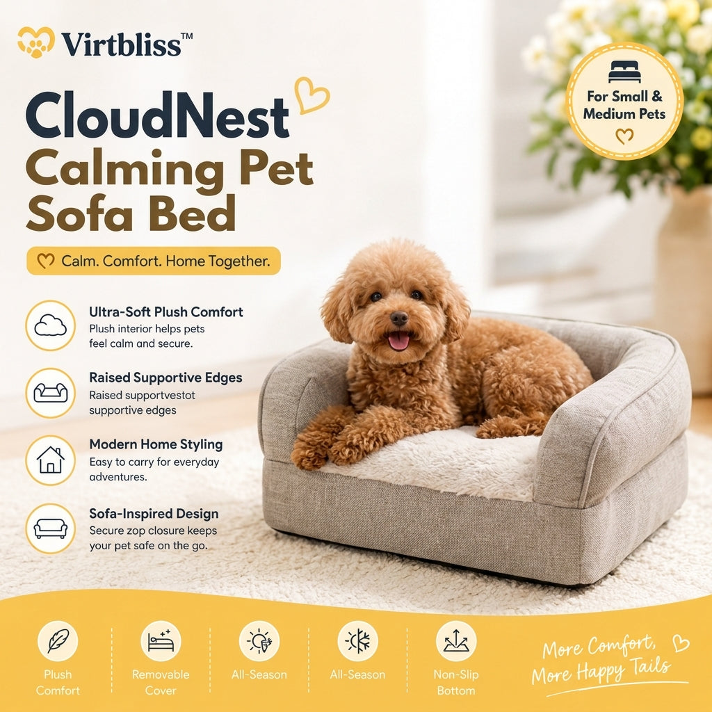 Virtbliss™ CloudNest Calming Pet Sofa Bed